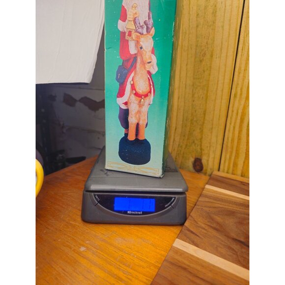 Vintage Old World Santa Claus Candlestick Holder Riding Reindeer Ceramic Figurin - Picture 14 of 14